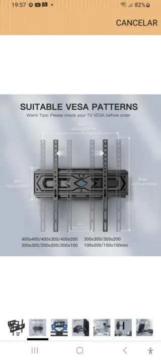 Soporte TV PERLESMITH Articulado Inclinable