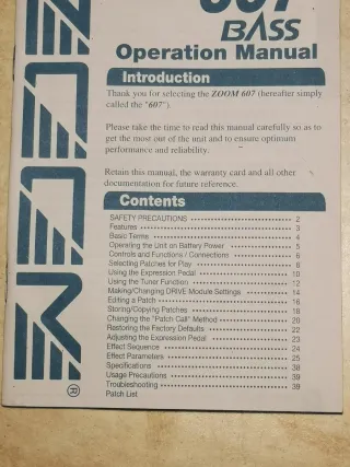 Zoom 607 Bass Pedale Effetti Basso Elettrico