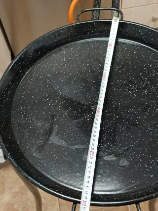 Conjunto Paellero Metal Negro y Plateado