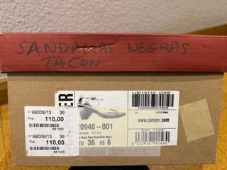 Sandalias tacón Camper negras talla 36
