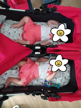 Bugaboo Donkey Gemelar Rojo