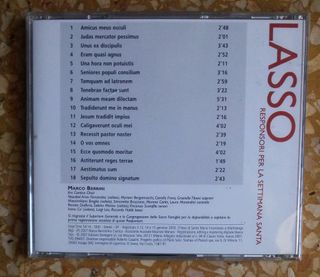 CD Lasso Responsori per La Settimana Santa