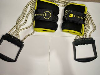 Pesas tobilleras Domyos 1kg + Cuerda con agarre