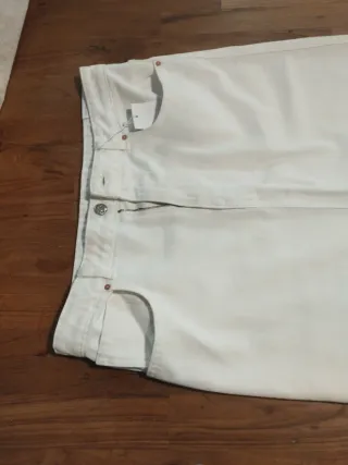 Falda vaquera larga blanca de Mango