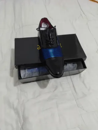 Zapatos Diamanté London Hombre Negro/Azul