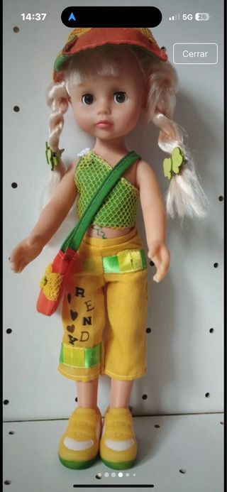 Muñeca con vestido y accesorios