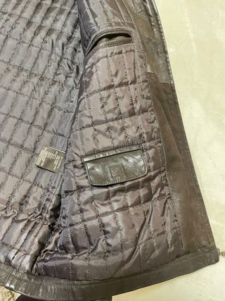 Chaqueta de piel marrón para hombre