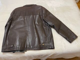 Chaqueta de piel marrón para hombre