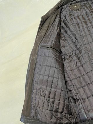 Chaqueta de piel marrón para hombre