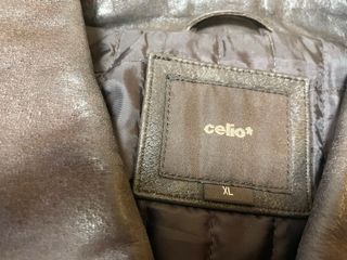 Chaqueta de piel marrón para hombre