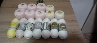 Lote 16 ovillos Hilo Algodón Egipcio Rubí