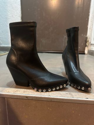 Botines piel negros mujer talla 36