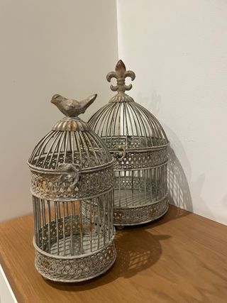 2 Jaulas Decorativas Metal Vintage