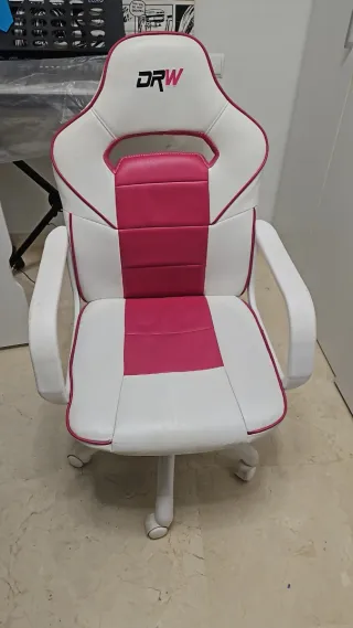 Silla Gamer DRW Blanca y Rosa