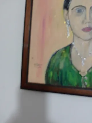 Dipinto Olio su Tela 30x40 Ragazza con Orecchini