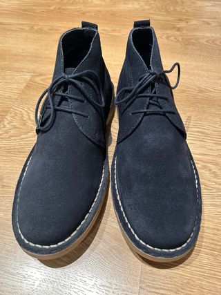 Botines de ante azul marino para hombre