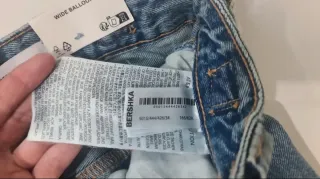 Bershka Jeans Wide Balloon Blu