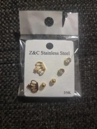 Pendientes Acero Inoxidable Set 3 Pares