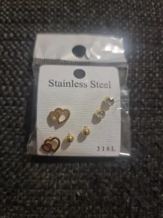 Pendientes Acero Inoxidable Set 3 Pares