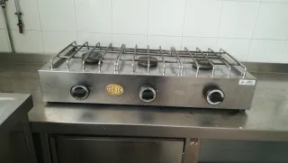 Cocina Gas 3 Fuegos. Acero Inoxidable