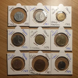 LOTE 2 - 9 Monedas Internacionales - Varios años