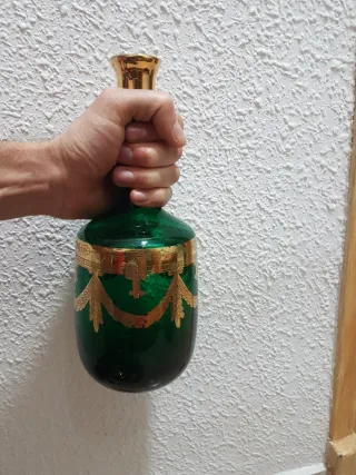 Jarrón Murano Verde y Dorado