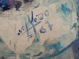 Pintura al óleo Flores de José Luis Molan (1967)