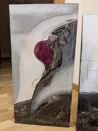 Tres cuadros decorativos florales