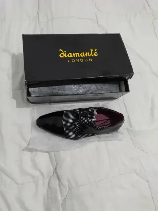 Zapatos Diamanté London Hombre Negro/Plata