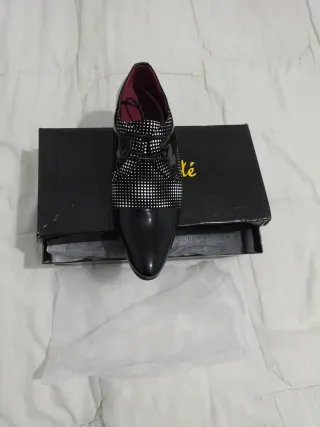Zapatos Diamanté London Hombre Negro/Plata