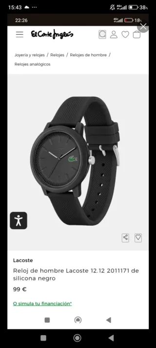 Lote Lacoste: Reloj y Perfume