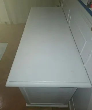 Escritorio madera blanco 8 cajones