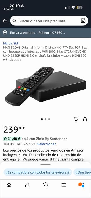 MAG MAG520W3 IPTV Box