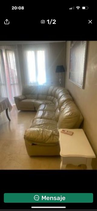 Sofá modular esquinero de piel beige