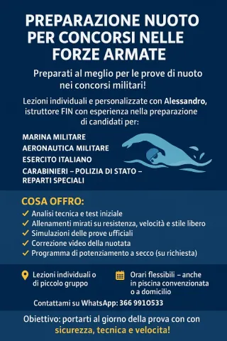 Lezioni di nuoto per concorsi nelle forze armate
