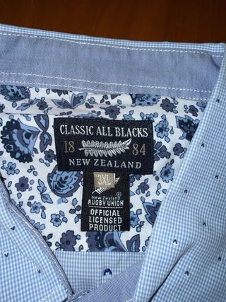Camisa All Blacks Clásica Azul/Blanco Talla 3XL.