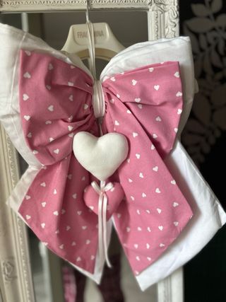 Fiocco nascita rosa con cuoricini