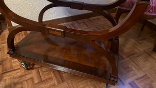 Carrito bar botellero madera y cristal