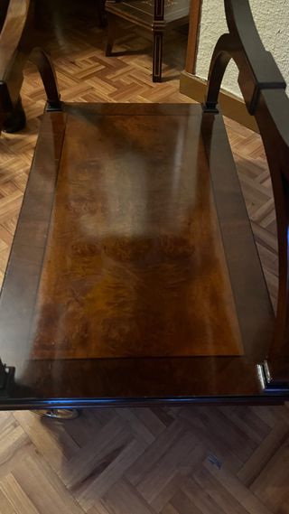 Carrito bar botellero madera y cristal