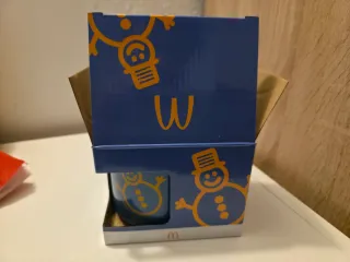 Taza McDonald's azul muñeco de nieve