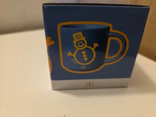 Taza McDonald's azul muñeco de nieve