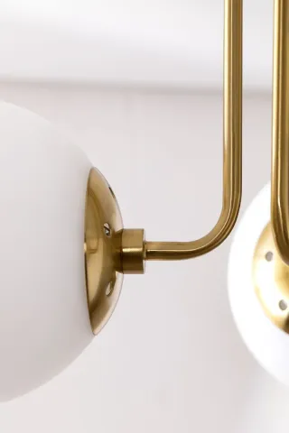 Lámpara Techo Sklum 3 Bolas Cristal Dorada Garland