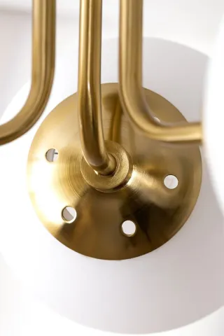 Lámpara Techo Sklum 3 Bolas Cristal Dorada Garland