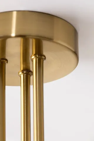 Lámpara Techo Sklum 3 Bolas Cristal Dorada Garland