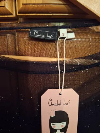 Vestido Anabel Lee Negro con Tul Transparente