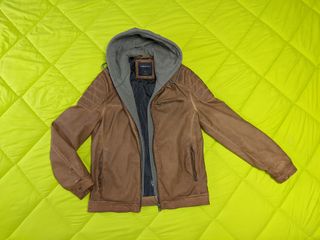 Chaqueta cuero con capucha Springfield