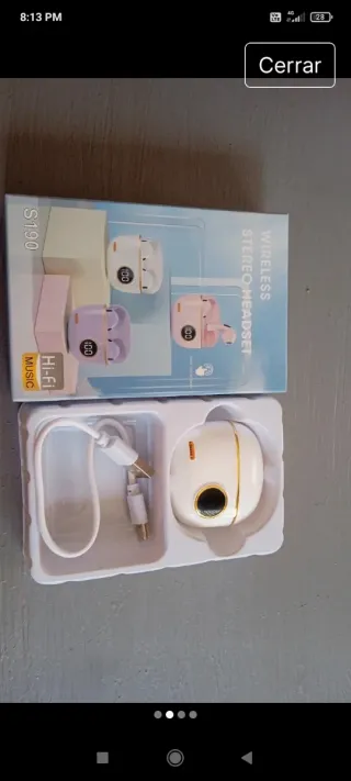 Auriculares Inalámbricos S190 Blanco y Dorado