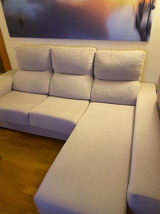 Sofá modular tela beige/gris