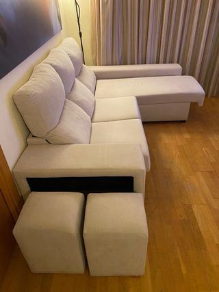 Sofá modular tela beige/gris