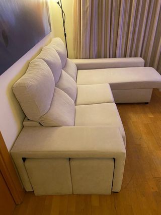 Sofá modular tela beige/gris